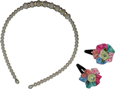 

GD Multi Color Tic Tac & Pearl Hair Accessory Set(White, Multicolor)