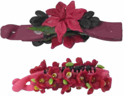 

Advanc Hotline Porcelain clay work fancy banana clip (Combo of 2) Hair Clip(Multicolor)