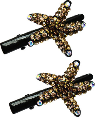 

Glitters Online Golden Colour American Diamond Hair Clip(Gold)