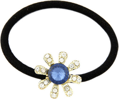 

Young & Forever Blue Crystal Floral Hair Band(Blue, Gold, Black)