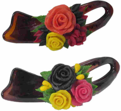 

Advanc Hotline Porcelain clay work fancy banana clip (Combo of 2) Hair Clip(Multicolor)
