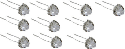 

Pink Rose Princess Heart Hair Pin(White)