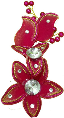 

GRACE FASHION VILLA Party Hair Flower Bun Clip(Red)