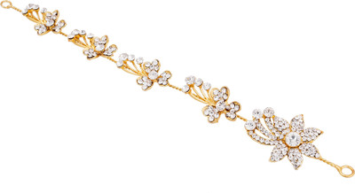 

Pankh Pankh Diamond Studded Floral Tiara Head Band(Gold)