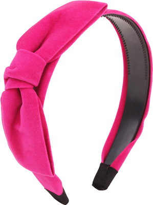 

Fayon Weekend Party Pink velvet Bow Hair Band(Pink)