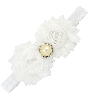 

AkinosKIDS Newborn Flower Pearl comfortable Diamond Head Band(White)