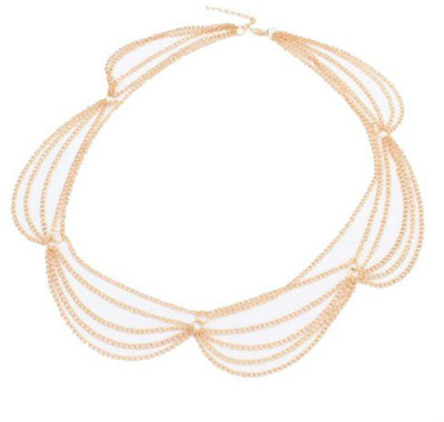 

Creative India Exports Women Multilayer Hair Chain Hair Chain(Gold)