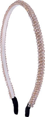 

The Ethnic Wears Metal Alloy, Silk Covered, Beeds, Crystal & CZ Stones, etc. Hair Band(Pink)