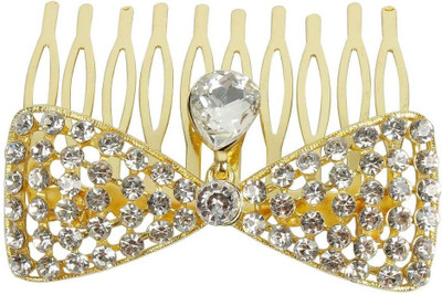 

Muchmore Beautiful Gold Plated Ethnic Design Look Hair Clip For Girls & Women Hair Clip(White)