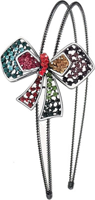

Super Drool Multicolor Embellished Bow Designer Head Band(Red)