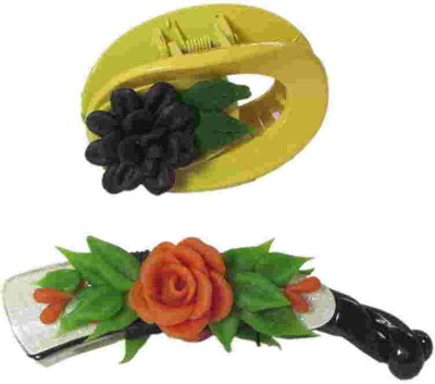 

Advanc Hotline Porcelain clay work fancy hair clutcher (Combo of 2) Hair Clip(Multicolor)