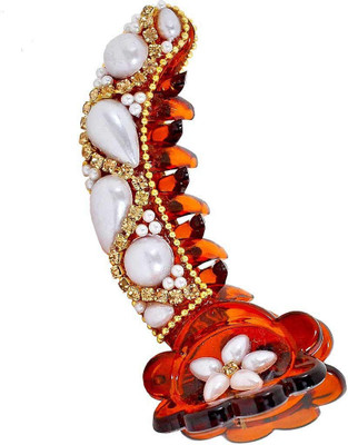 

Maayra Elegant Designer Hair Claw(Brown, White)