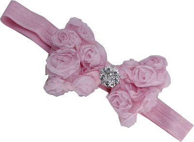 

Pikaboo Rhinestone centre rosette Head Band(Pink)
