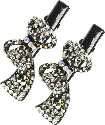 

Glitters Online Blackish Silver Colour American Diamond Hair Clip(Silver)