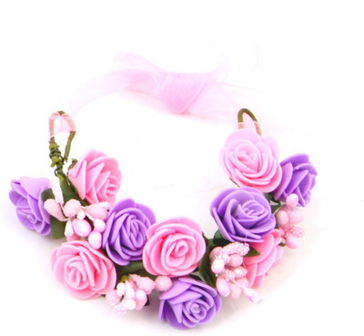 

Sanjog Fashion Hand Piece Tiara/Puff Wrap For Gifting Bun Clip(Purple, Pink)