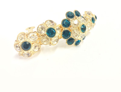 

AccessHer Designer studded back clip hair accessories for Women Hair Clip(Turquoise)