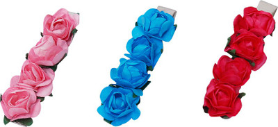 

Dchica Shades of Pink and Blue Flower Hair Clip(Multicolor)
