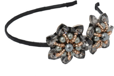 

Shopaholic Fashion Hand Made Double Flower Crystal Hair Band(Black)