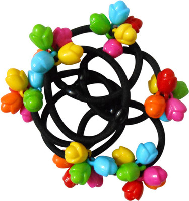 

Adbeni Black Nylon Coated With Small Coloreful Flowers Good Choice Rubber Band(Multicolor)