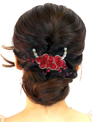 

ODDEVEN Fancy hair Flower Brooch with wedding party wear Hair Accessory Set(Multicolor)