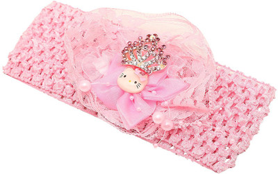 

Sanjog Little Ballerina Princess Crown Headband/Crochet / Hair band For Baby Girls/Kids Hair Band(Pink)
