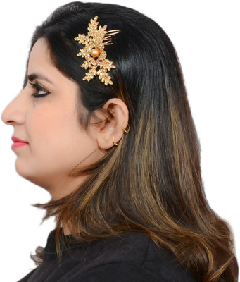 

Mansiyaorange Latest Floral Funky Flexible Foldable Tiarra Hair Pin Hair Accessory Set(Gold)
