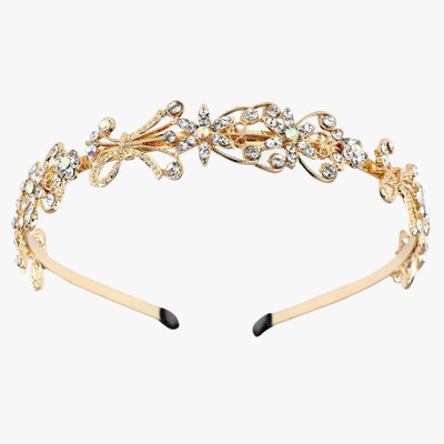 

Pink Rose Charm Hair Band(Gold)
