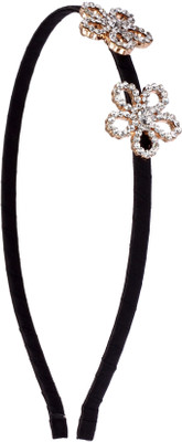 

20 Dresses Flowers On The Side Hair Band(Gold, Black)
