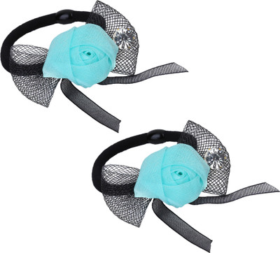 

Sanjog Flourish Blue Stone Pony Band/Hair Band For Kids/Women Rubber Band(Blue)