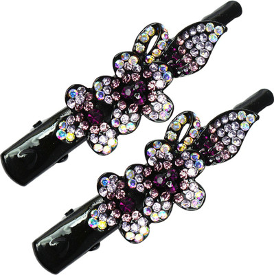 

Glitters Online Purple Colour American Diamond Hair Clip(Purple)