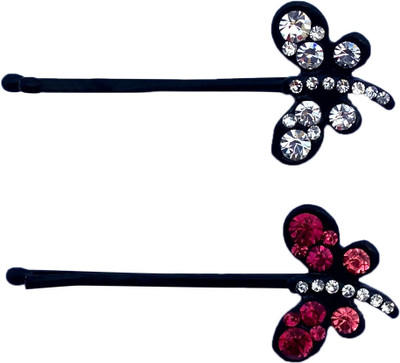 

B-Fashionable Cute Butterfly Bobby Hair Pin(Pink, White)