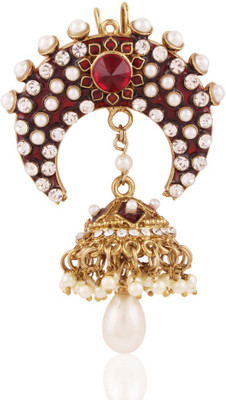 

I Jewels Meeenakari & Pearl With Jhumka Hair Pin(Maroon)