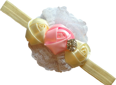 

AkinosKIDS Gorgeous Three Flowers Diamond Embellishment Head Band(Pink)