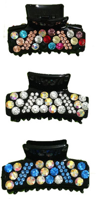 

GRACE FASHION VILLA set of 3 american Diamod Hair Clip(Multicolor)
