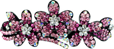 

Glitters Online Pink Colour American Diamond Hair Clip(Pink)