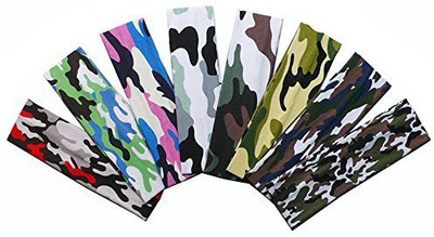 

M-Aimee M-Aimee Set of 8 soft & stretchyTie Dye Camo Cotton Elastic Stretch Headband Yoga Hairband sport headband basketball headband for woman Head Band(Multicolor)