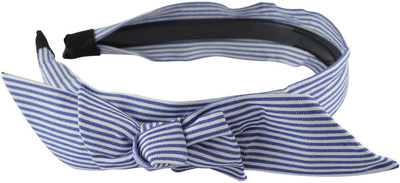 

Sarah Striped Bow Hair Band(Blue)
