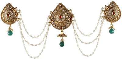 

Biyu Bollywood Bridal Revers ad Ruby Pearl Copper Bun Pin Hair Accessories Hair Accessory Set(Multicolor)