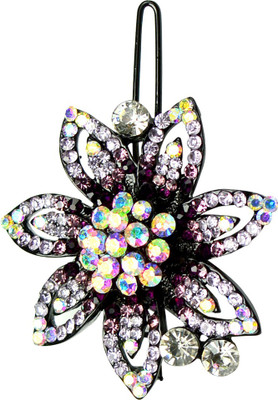 

Glitters Online Purple Colour American Diamond Hair Clip(Purple)