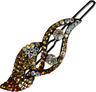 

Glitters Online Golden Colour American Diamond Hair Clip(Gold)