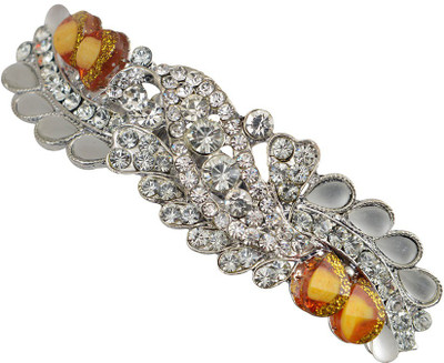 

Taj Pearl Designer Hair Clip(Silver)