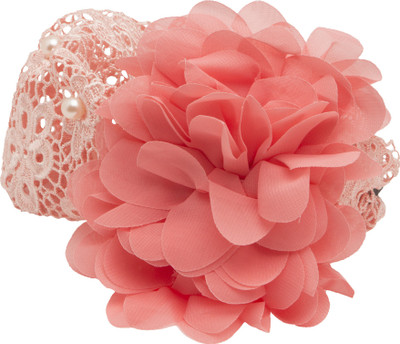 

AkinosKIDS Hollow Pearl Double Chiffon Watermelon Flower Princess Engraving Newborn Soft Headband Head Band(Pink)