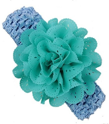 

Pikaboo Crochet Cutwork Flower Head Band(Blue)