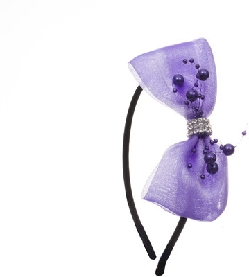 

Adorelabel Pearl and Diamond Bow Hair Band(Purple)
