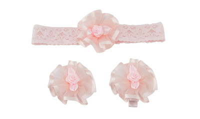 

Babies Bloom Pink Sheer Baby Satin Ribbon Headband and Hair Clip(Pink)