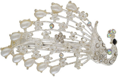 

Vama Fashions Indo Western Wedding Bridal Party Wear Hair Clip(White)