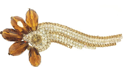 

AccessHer Designer studded back clip hair accessories for Women Hair Clip(Copper)