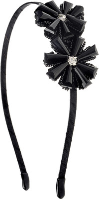 

The Ethnic Wears Metal Alloy, Silk Covered, Beeds, Crystal & CZ Stones, etc. Hair Band(Black)