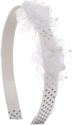 

Adorelabel Polka Dots Flower Bunch with Pearls for Girls Head Band Hair Band(White)