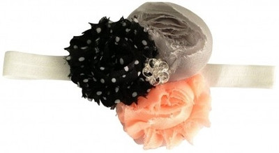 

NeedyBee Soft Lace with Flower Embellishment in Georgette Head Band(Beige)